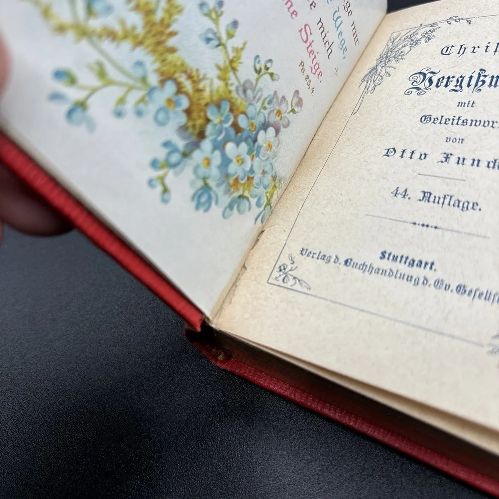 Antique 1908 Illustrated German Christian Forget Me Not Book‎ Vergissmeinnicht
